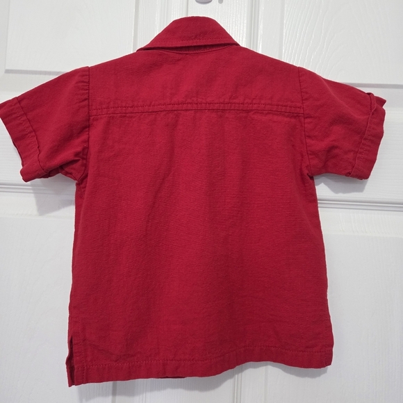 Le Maan Guayaberas Boys Red Embroidery 100% Cotton Button Up Sz 6 Summer Spring - Picture 4 of 6